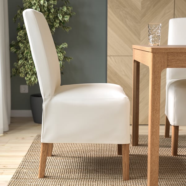 BERGMUND chair w medium long cover, oak effect/Inseros white, 52x96x59 cm
