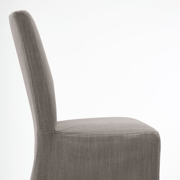 BERGMUND chair w medium long cover, black/Nolhaga grey/beige, 52x95x59 cm