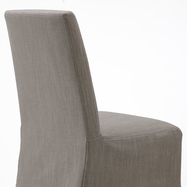 BERGMUND chair w medium long cover, black/Nolhaga grey/beige, 52x95x59 cm