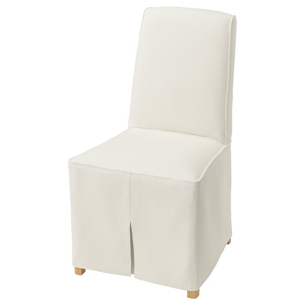 BERGMUND chair with long cover, oak effect/Inseros white, 52x95x59 cm