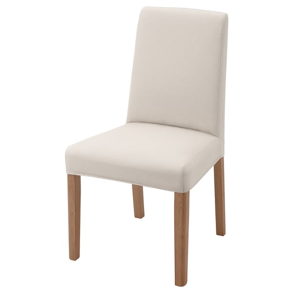 BERGMUND chair, oak effect/Hallarp beige, 52x96x59 cm