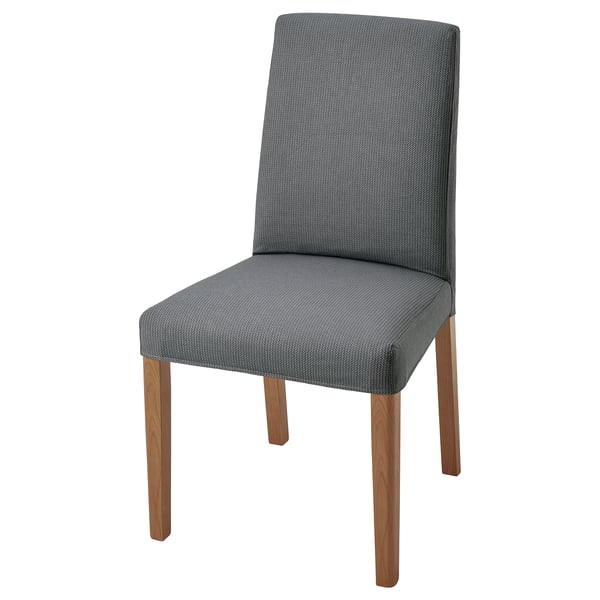 BERGMUND chair, oak effect/Nykvarn grey, 52x96x59 cm