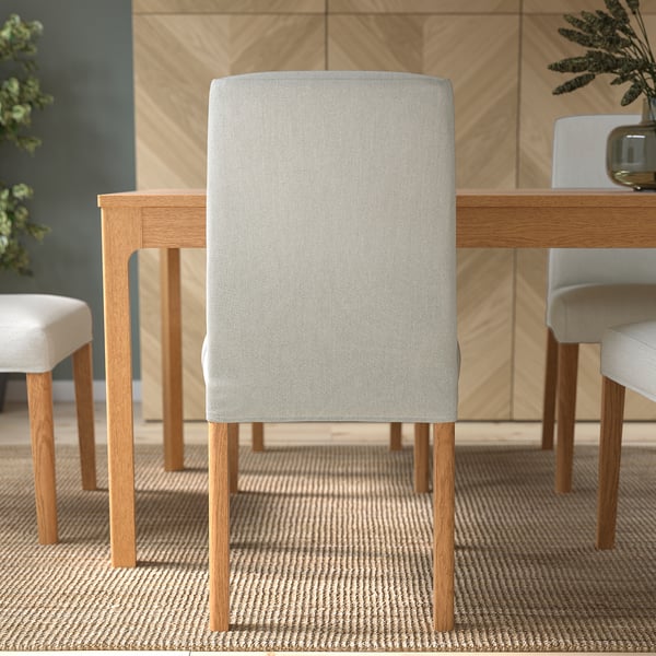 BERGMUND chair, oak effect/Orrsta light grey, 52x95x59 cm