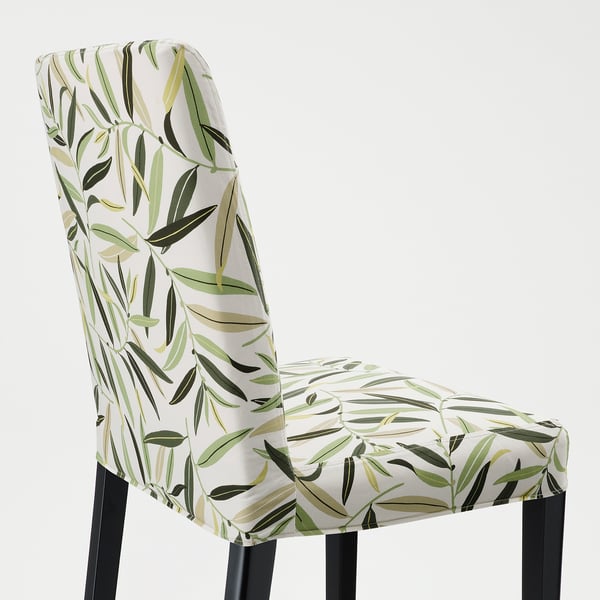 BERGMUND chair, black/Fågelfors multicolour, 52x96x59 cm