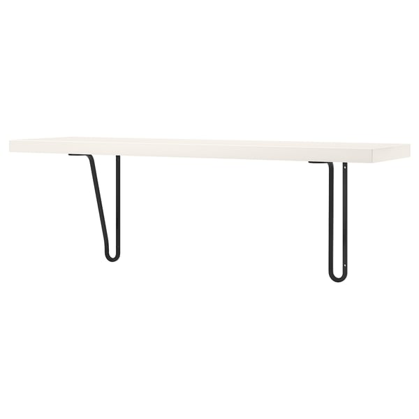 BERGSHULT / FÖRLÄGGARE wall shelf, black/white, 80x20 cm
