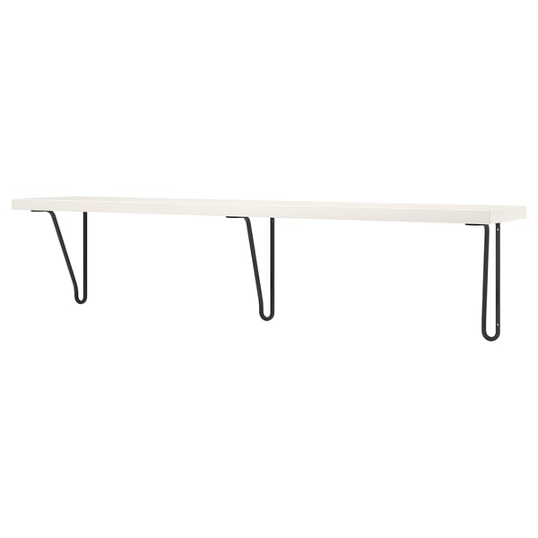 BERGSHULT / FÖRLÄGGARE wall shelf, black/white, 120x20 cm