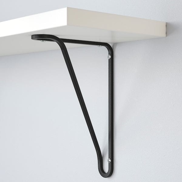 Ikea BERGSHULT / FÖRLÄGGARE - Wall shelf, black/white, 80x20 cm
