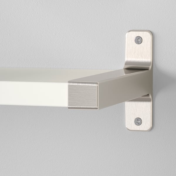 BERGSHULT / GRANHULT wall shelf combination, white/nickel-plated, 80x20 cm