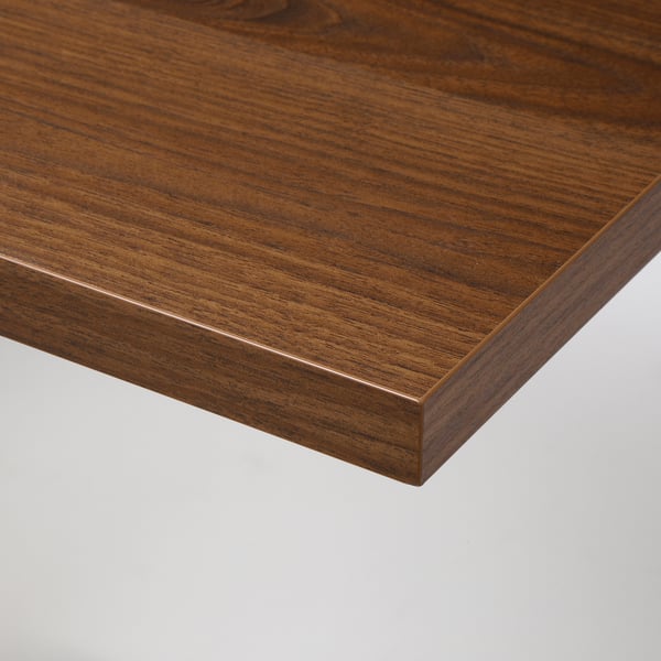 BERGSHULT / GRANHULT wall shelf, walnut effect/nickel-plated, 80x20 cm