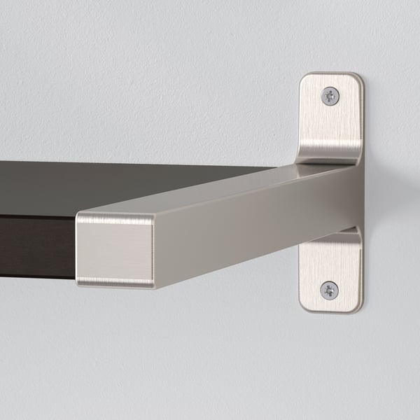 BERGSHULT / GRANHULT wall shelf, brown-black/nickel-plated, 80x30 cm
