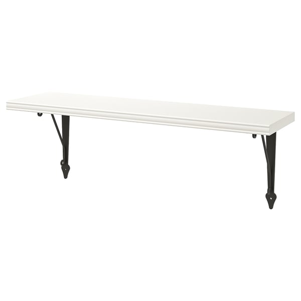 BERGSHULT / KROKSHULT wall shelf, white/anthracite, 80x20 cm