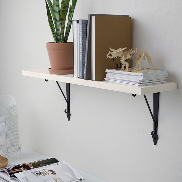 BERGSHULT / KROKSHULT wall shelf, white/anthracite, 80x20 cm