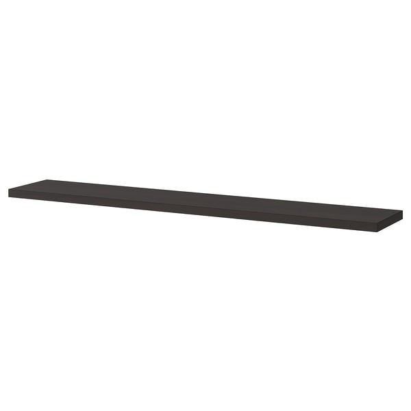 BERGSHULT shelf, brown-black, 120x20 cm