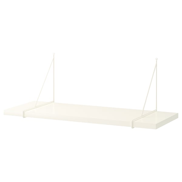 BERGSHULT / PERSHULT wall shelf, white/white, 80x30 cm