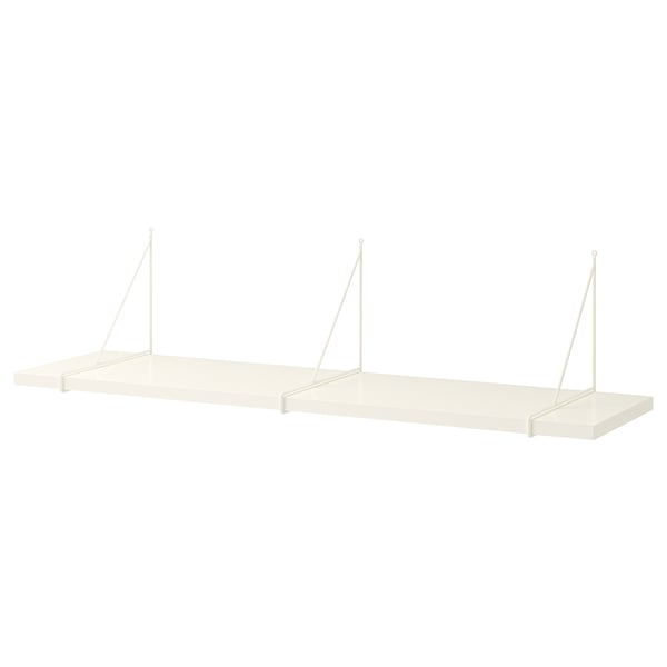 BERGSHULT / PERSHULT wall shelf, white/white, 120x30 cm