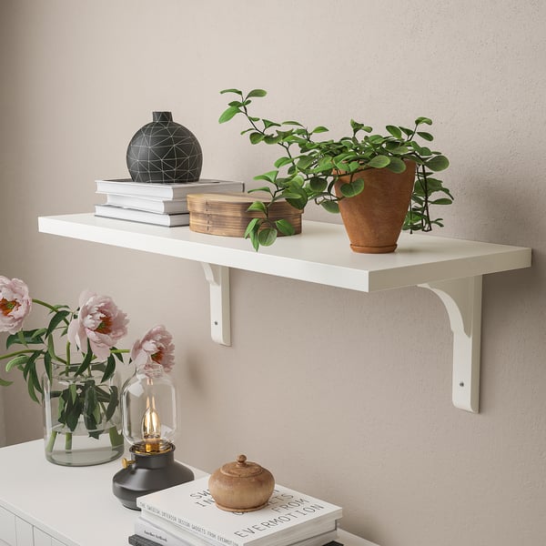 BERGSHULT / RAMSHULT wall shelf, white, 80x30 cm