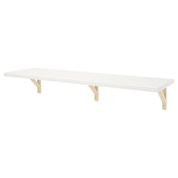 BERGSHULT / SANDSHULT wall shelf, white/aspen, 120x30 cm