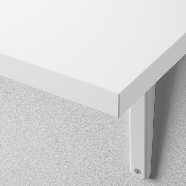 BERGSHULT / TOMTHULT shelf with bracket, white, 120x20 cm