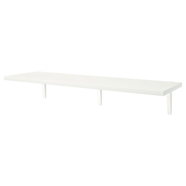 BERGSHULT / TOMTHULT shelf with bracket, white, 120x30 cm