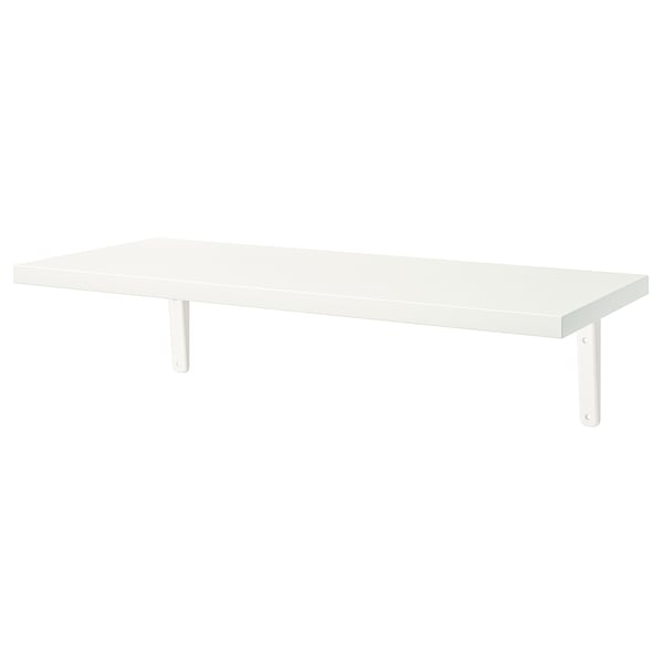 BERGSHULT / TOMTHULT shelf with bracket, white, 80x30 cm