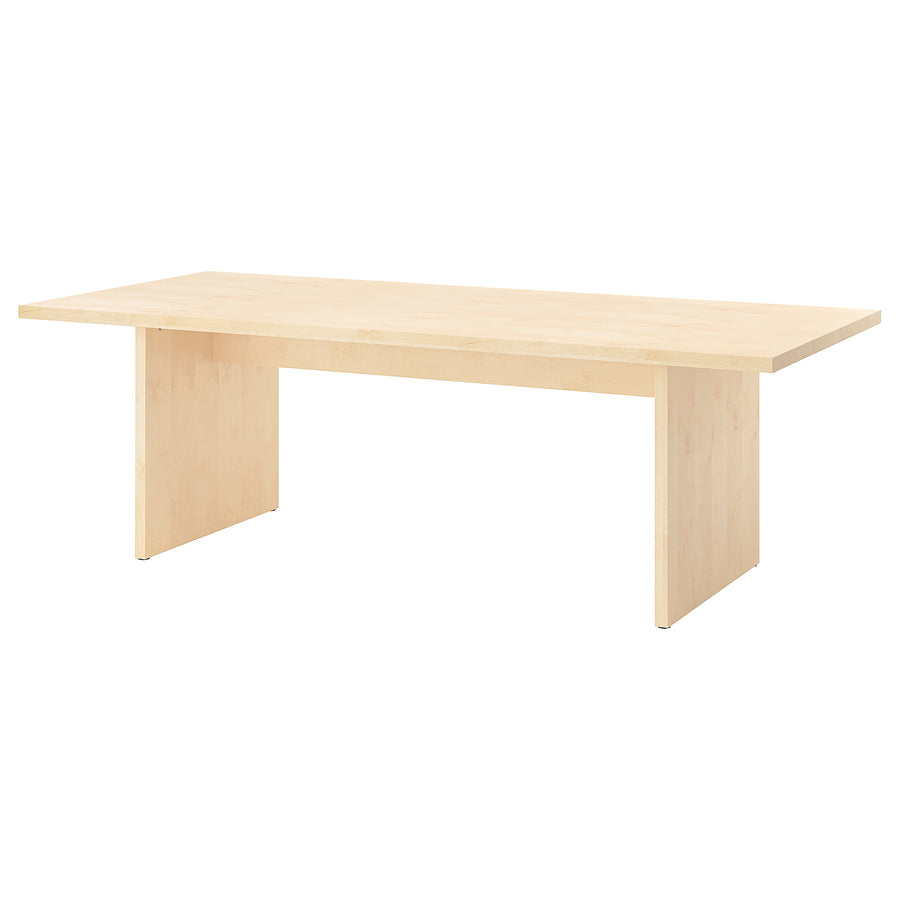 BERGSHYTTAN / LYCKAN table and 6 chairs, tinted effect birch veneer/yellow birch veneer, 240x93 cm