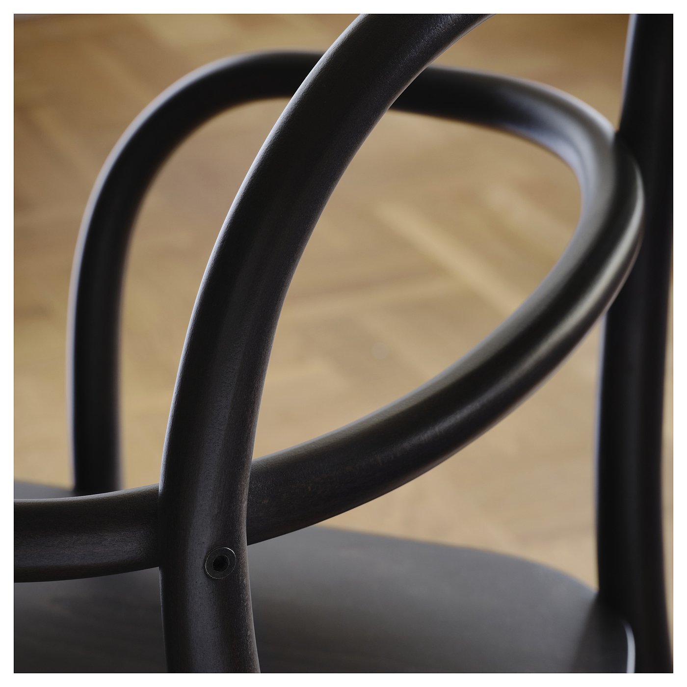 BERGSHYTTAN / STOCKHOLM 2025 table and 6 chairs, tinted effect birch veneer/dark brown, 240x93 cm