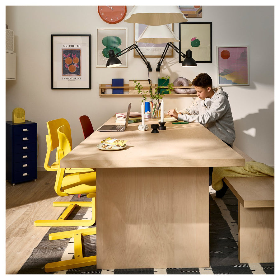 BERGSHYTTAN table, tinted effect birch veneer, 240x93 cm