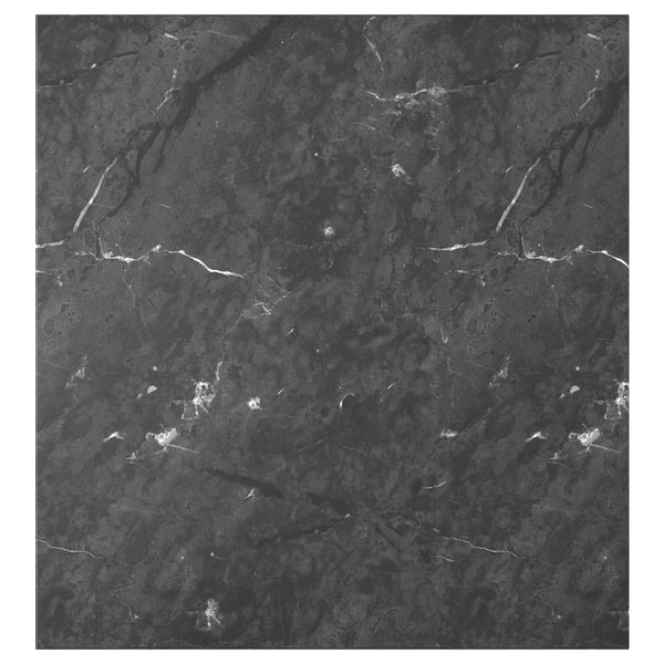 BERGSVIKEN door, black marble effect, 60x64 cm