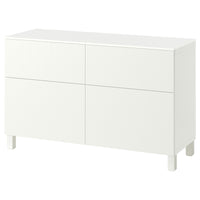 BESTÅ storage combination w doors/drawers, white/Förvaltare white, 120x42x75 cm