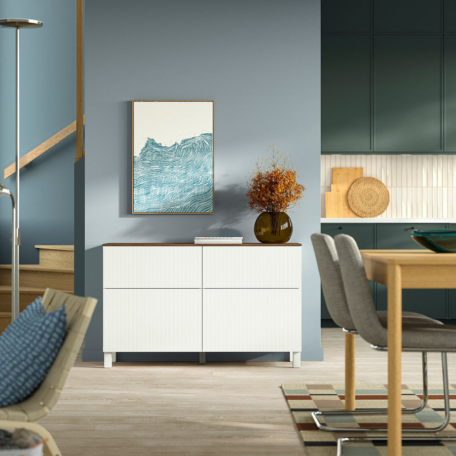 BESTÅ storage combination w doors/drawers, white/Förvaltare white, 51x75.2x32.5 cm