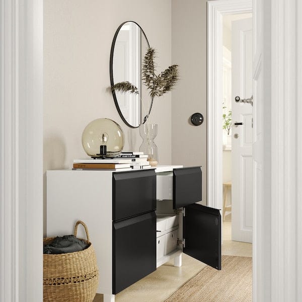 Ikea BESTÅ - Storage combination w doors/drawers, white Hammarsmed/Stubbarp/anthracite, 120x42x74 cm