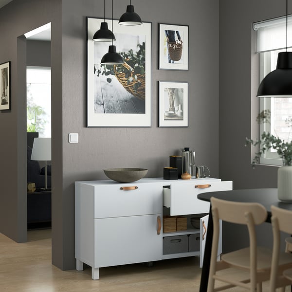 BESTÅ storage combination w doors/drawers, white/Lappviken/Stubbarp white, 120x42x74 cm