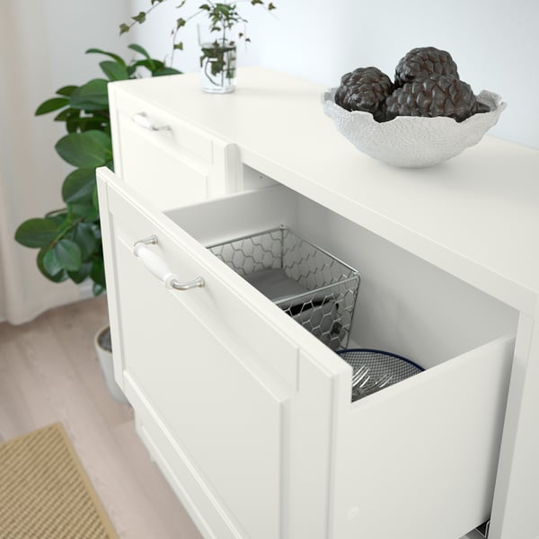 BESTÅ storage combination w doors/drawers, white Smeviken/Ostvik/Kabbarp white clear glass, 120x42x213 cm