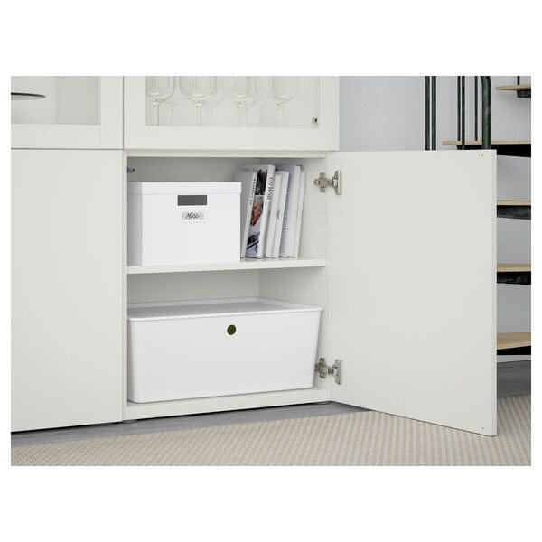 Ikea BESTÅ - Storage combination w glass doors, white Lappviken/Sindvik white clear glass, 120x42x193 cm