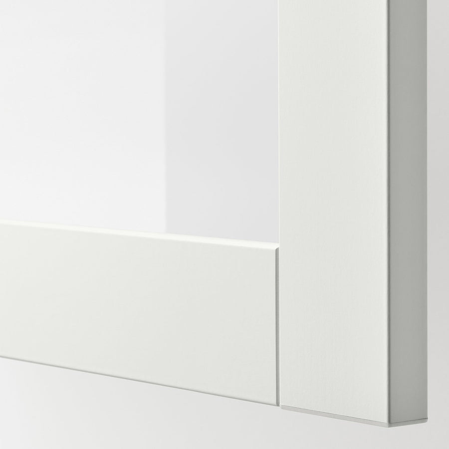 BESTÅ storage combination w glass doors, white/Lappviken white clear glass, 60x42x193 cm