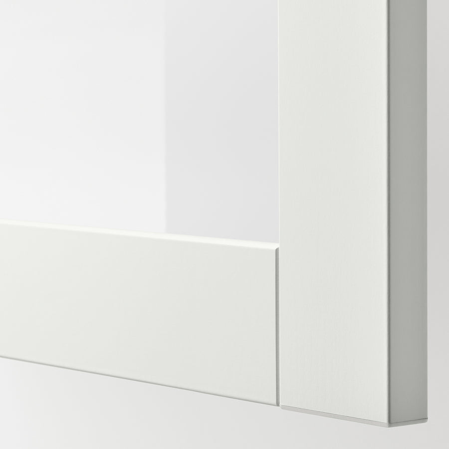 BESTÅ storage combination w glass doors, white/Lappviken white clear glass, 60x42x193 cm