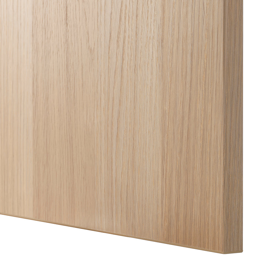 BESTÅ storage combination w glass doors, white stained oak effect/Lappviken white stained oak eff clear glass, 60x42x193 cm
