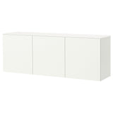 BESTÅ wall-mounted cabinet combination, white Förvaltare/white high-gloss white, 180x42x65 cm