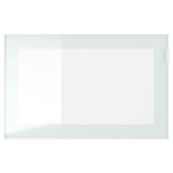 BESTÅ wall-mounted cabinet combination, white Glassvik/white/light green frosted glass, 60x22x38 cm