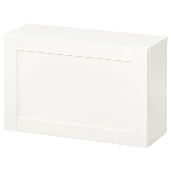 BESTÅ wall-mounted cabinet combination, white/Hanviken white, 60x22x38 cm