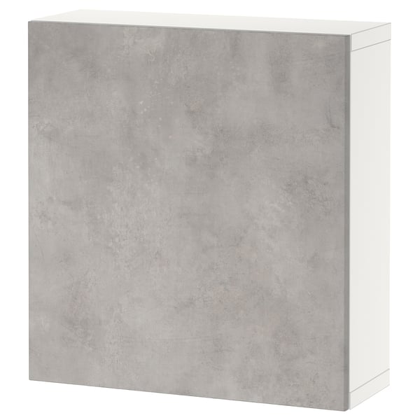 BESTÅ wall-mounted cabinet combination, white/Kallviken light grey, 60x22x64 cm
