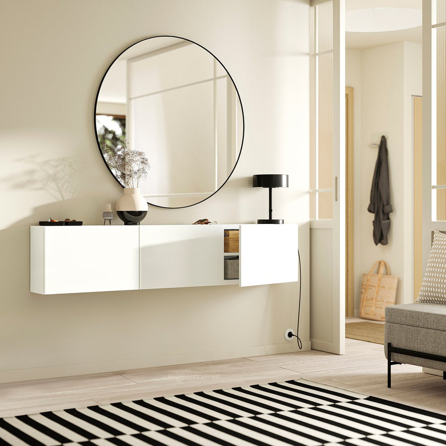 BESTÅ wall-mounted cabinet combination, white/Lappviken white, 180x38x22 cm