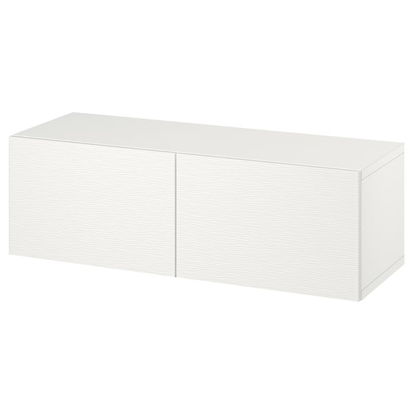 BESTÅ wall-mounted cabinet combination, white/Laxviken white, 120x42x38 cm