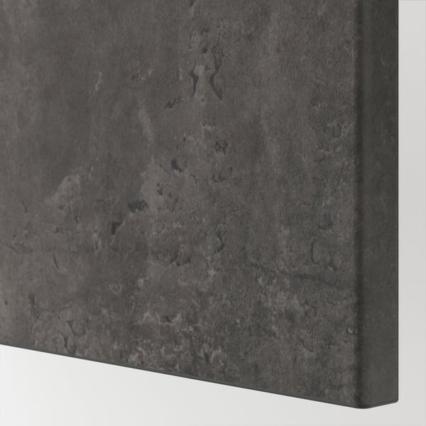 BESTÅ wall-mounted cabinet combination, black-brown/Kallviken concrete effect, 180x42x64 cm