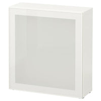 BESTÅ shelf unit with glass door, white/Glassvik white/frosted glass, 60x22x64 cm