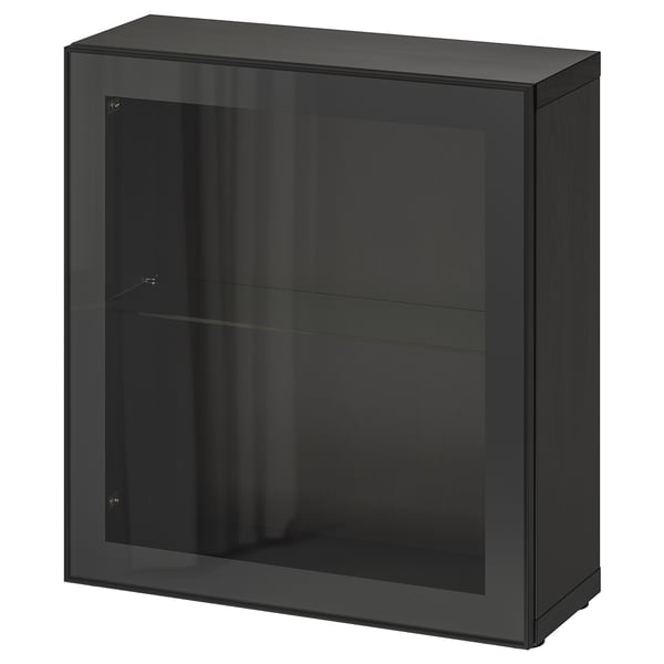 BESTÅ shelf unit with glass door, black-brown/Glassvik black/clear glass, 60x22x64 cm