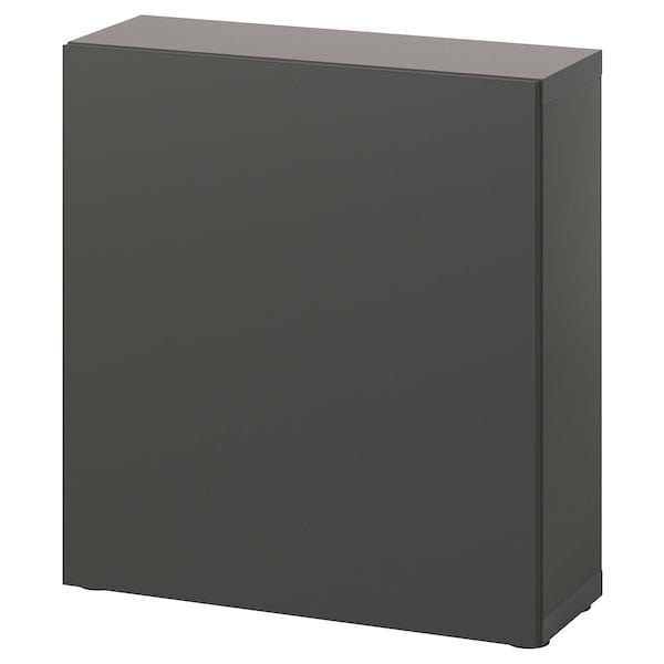 Ikea BESTÅ - Shelf unit with door, dark grey/Lappviken dark grey, 60x22x64 cm