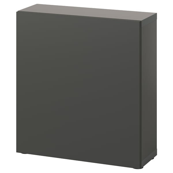 BESTÅ shelf unit with door, dark grey/Lappviken dark grey, 60x22x64 cm