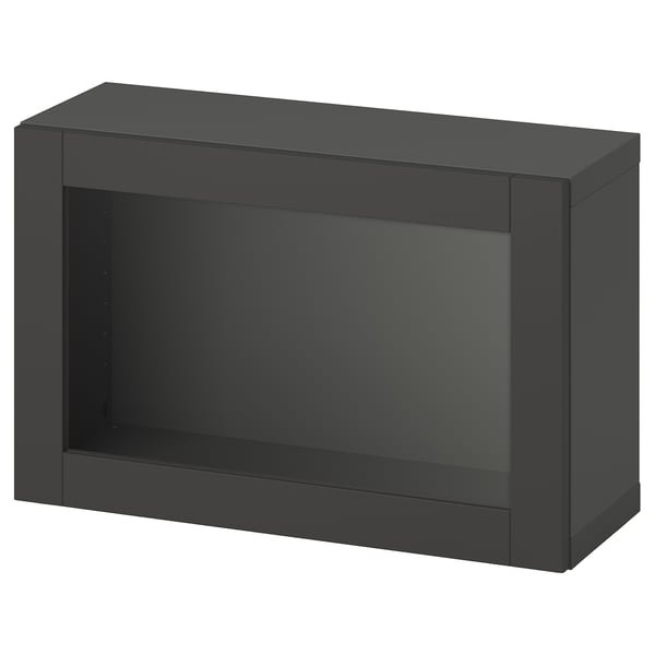 BESTÅ shelf unit with door, dark grey/Sindvik dark grey, 60x22x38 cm
