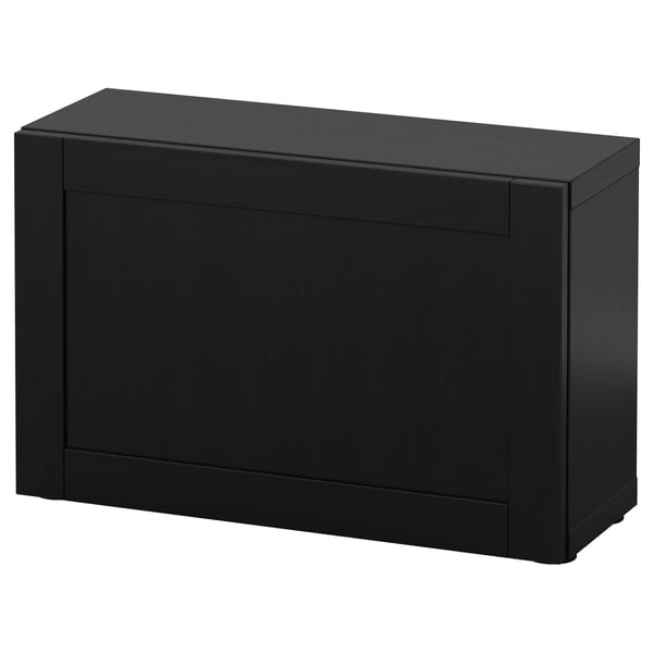 BESTÅ shelf unit with door, black-brown/Hanviken black-brown, 60x22x38 cm